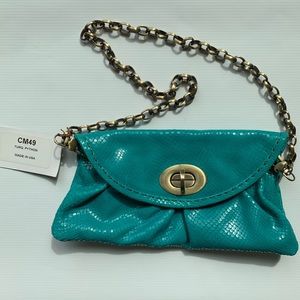 Carla Mancini teal python crossbody